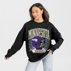 Minnesota Vikings Gameday Couture Women's Oversized Victory Lane Black Label Premium Fleece Sweatshirt