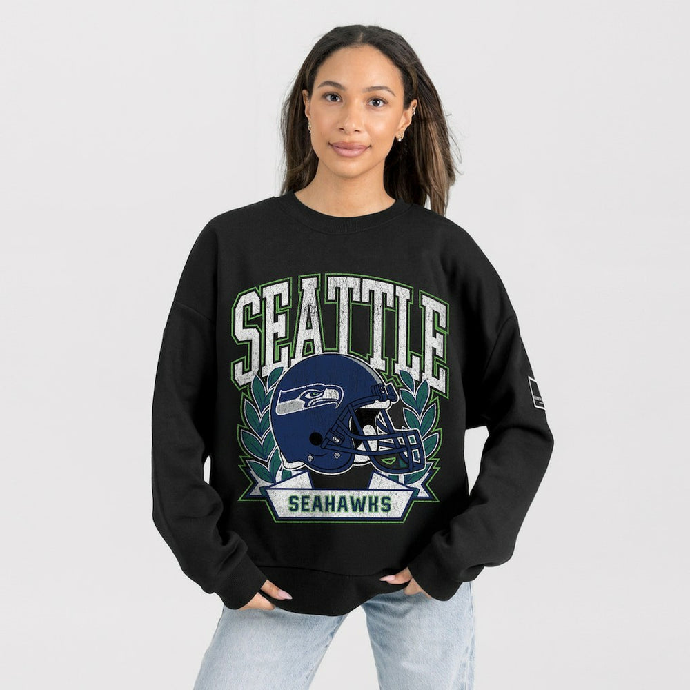 Seattle Seahawks Gameday Couture Women's Oversized Victory Lane Black Label Premium Fleece Sweatshirt