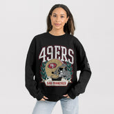 San Francisco 49ers Gameday Couture Women's Oversized Victory Lane Black Label Premium Fleece Sweatshirt