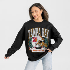 Tampa Bay Buccaneers Gameday Couture Women's Oversized Victory Lane Black Label Premium Fleece Sweatshirt