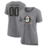 Anaheim Ducks Women's Heritage Custom Tri-Blend T-Shirt On Sale
