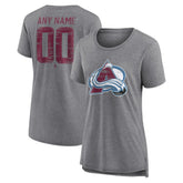 Colorado Avalanche Women's Heritage Custom Tri-Blend T-Shirt For Sale