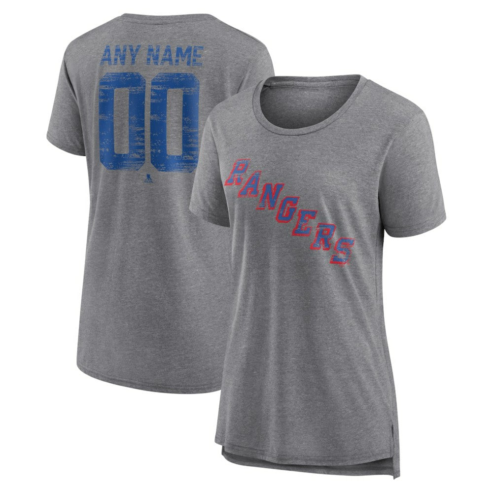 New York Rangers Women's Heritage Custom Tri-Blend T-Shirt Outlet