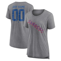 New York Rangers Women's Heritage Custom Tri-Blend T-Shirt Outlet