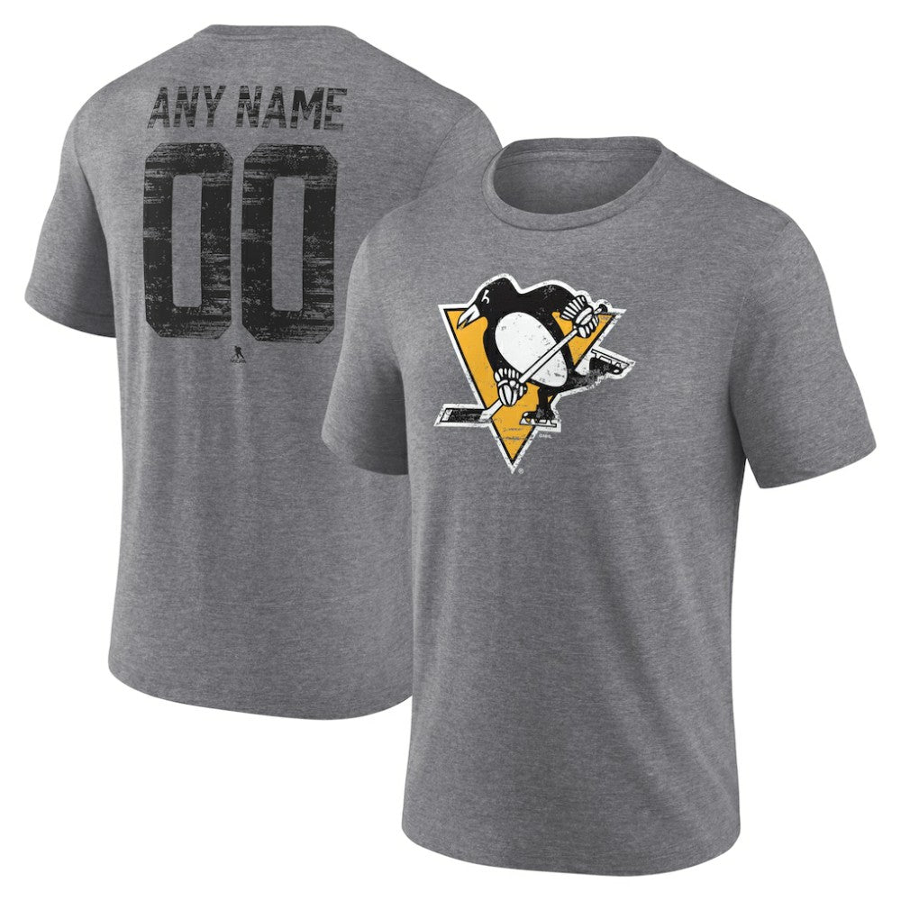 Pittsburgh Penguins Heritage Custom Tri-Blend T-Shirt On Sale