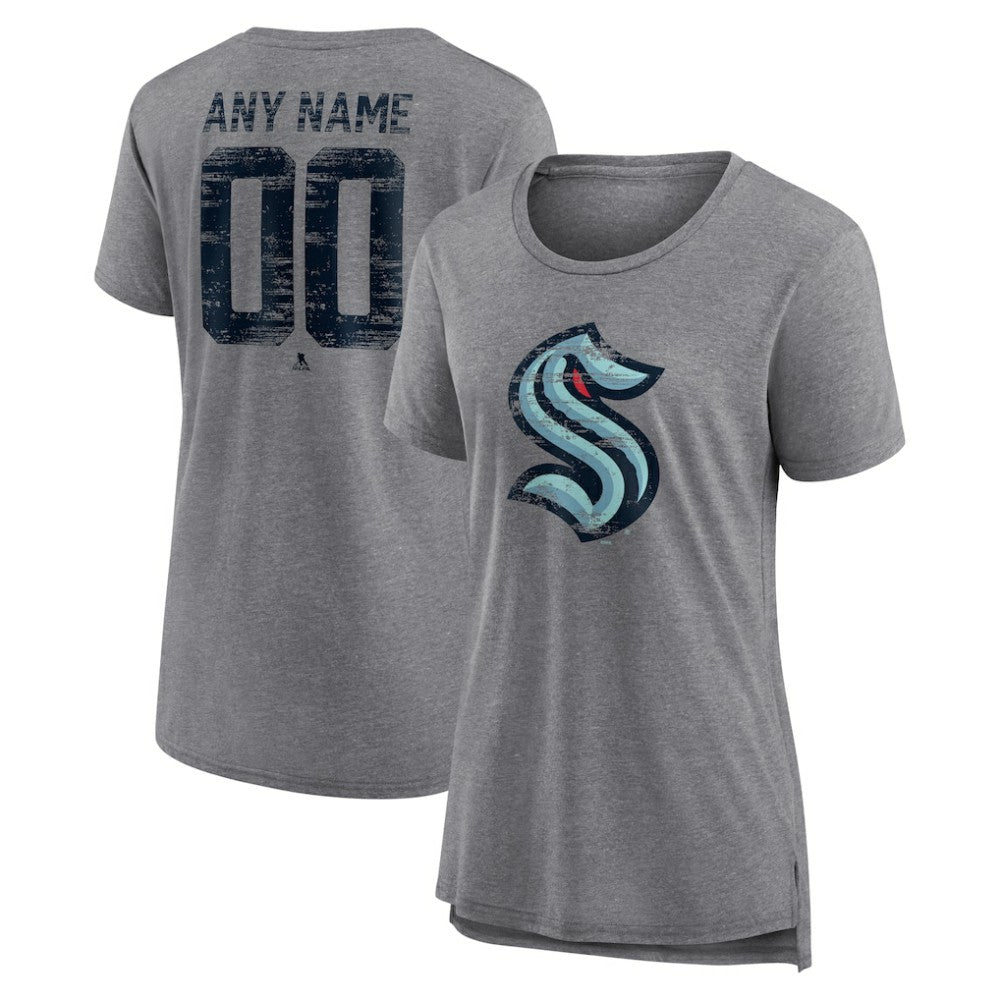 Seattle Kraken Women's Heritage Custom Tri-Blend T-Shirt Outlet