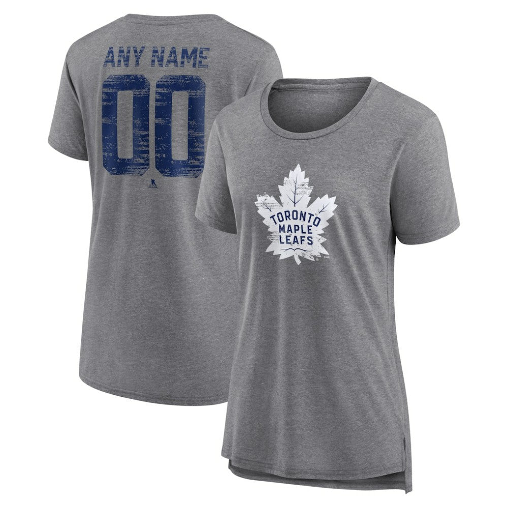 Toronto Maple Leafs Women's Heritage Custom Tri-Blend T-Shirt For Sale