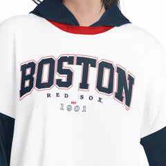 Boston Red Sox G-III 4Her by Carl Banks Women's Key Player Oversized Hooded Long Sleeve T-Shirt | MLB Discount