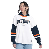 Detroit Tigers G-III 4Her by Carl Banks Women's Key Player Oversized Hooded Long Sleeve T-Shirt | MLB Shop