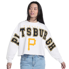 Pittsburgh Pirates G-III 4Her by Carl Banks Women's Bleachers Cropped Pullover Sweatshirt | MLB For sale