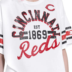 Cincinnati Reds Starter Women's Cropped Hurry Up Offense T-Shirt | MLB Discount