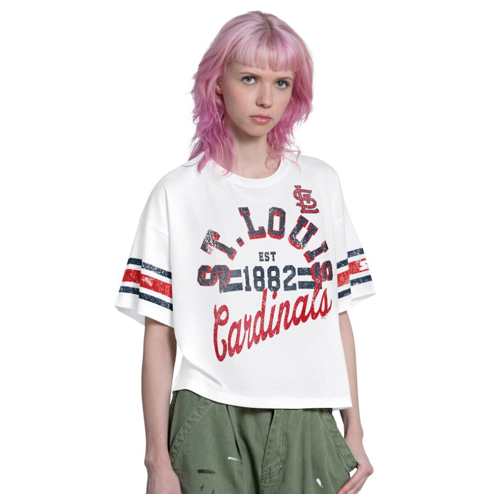 St. Louis Cardinals Starter Women's Cropped Hurry Up Offense T-Shirt | MLB Near me