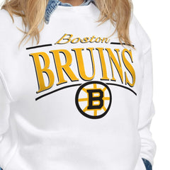 Boston Bruins Starter Women's Arch Stripe Fleece Sweatshirt Discount