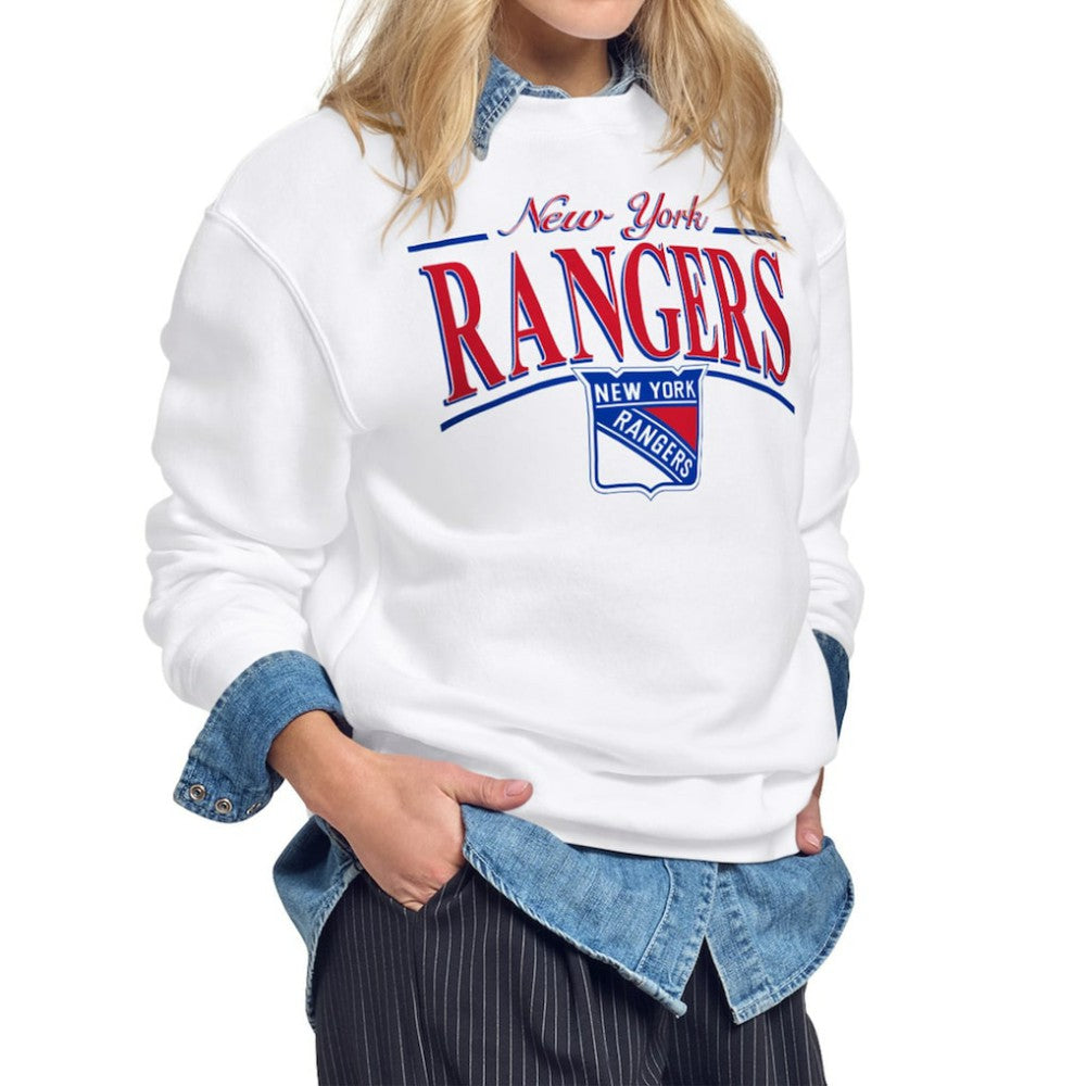 New York Rangers Starter Women's Arch Stripe Fleece Sweatshirt Sale