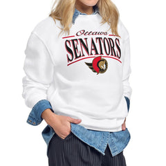 Ottawa Senators Starter Women's Arch Stripe Fleece Sweatshirt For Sale