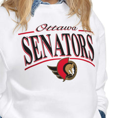 Ottawa Senators Starter Women's Arch Stripe Fleece Sweatshirt For Sale