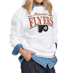 Philadelphia Flyers Starter Women's Arch Stripe Fleece Sweatshirt Outlet