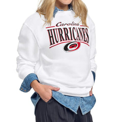 Carolina Hurricanes Starter Women's Arch Stripe Fleece Sweatshirt Online