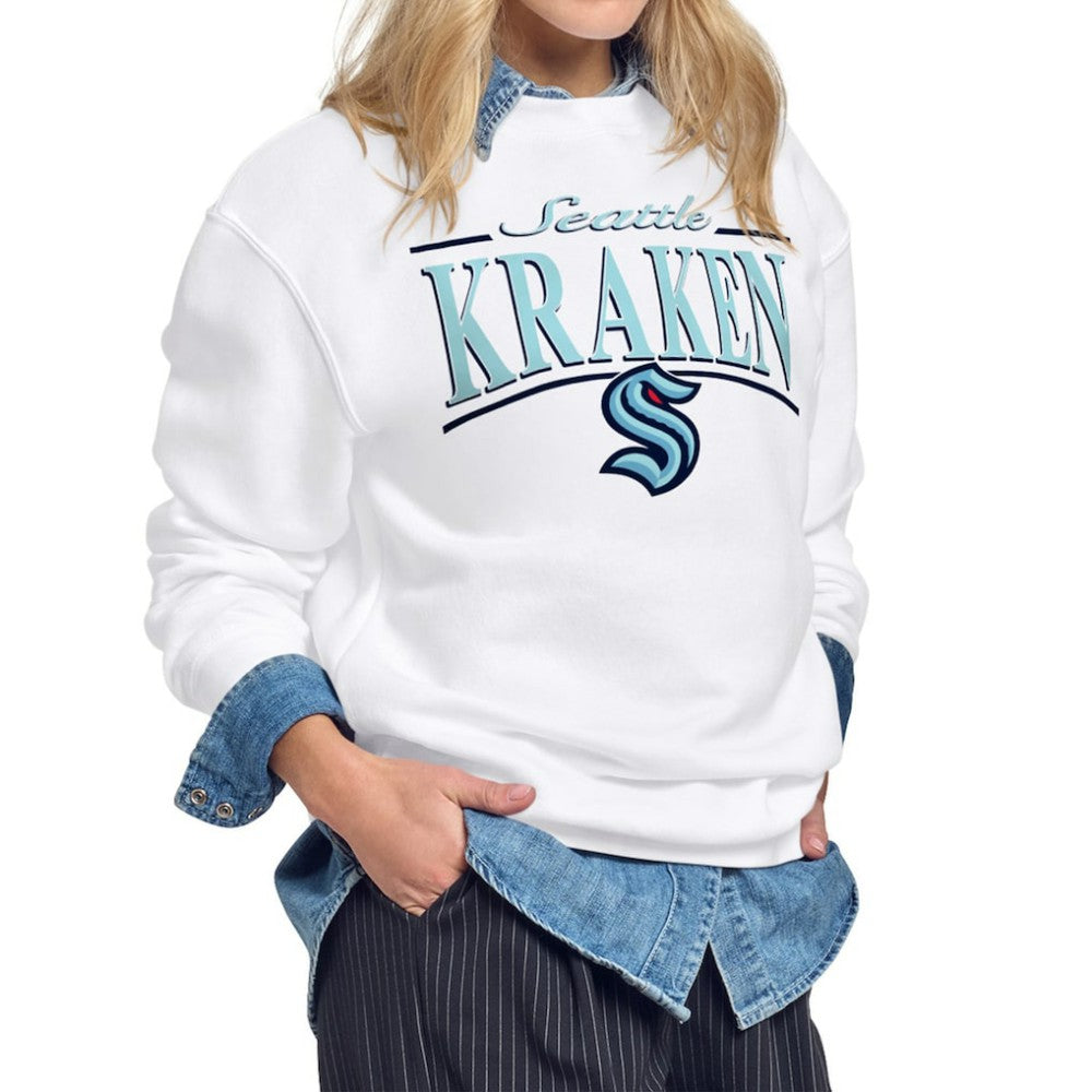 Seattle Kraken Starter Women's Arch Stripe Fleece Sweatshirt Discount