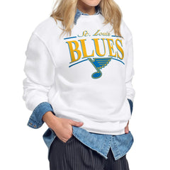 St. Louis Blues Starter Women's Arch Stripe Fleece Sweatshirt Sale