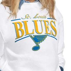 St. Louis Blues Starter Women's Arch Stripe Fleece Sweatshirt Sale