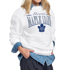 Toronto Maple Leafs Starter Women's Arch Stripe Fleece Sweatshirt For Sale