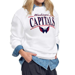 Washington Capitals Starter Women's Arch Stripe Fleece Sweatshirt Online