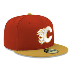 Calgary Flames New Era Core Logo Two-Tone 59FIFTY Fitted Hat For Sale