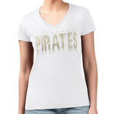 Pittsburgh Pirates G-III 4Her by Carl Banks Women's Metallic Drop Lightweight V-Neck T-Shirt | MLB Shop