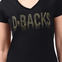 Arizona Diamondbacks G-III 4Her by Carl Banks Women's Metallic Drop Lightweight V-Neck T-Shirt | MLB On Sale