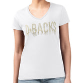 Arizona Diamondbacks G-III 4Her by Carl Banks Women's Metallic Drop Lightweight V-Neck T-Shirt | MLB For sale