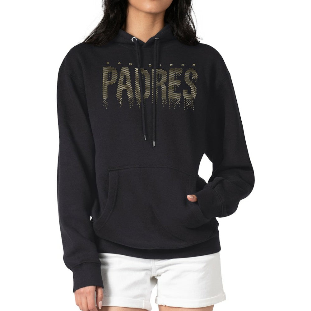 San Diego Padres G-III 4Her by Carl Banks Women's Metallic Drop Fleece Hoodie | MLB On Sale
