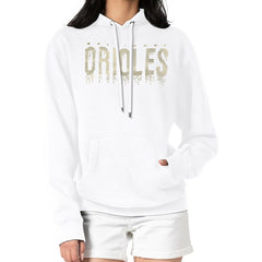 Baltimore Orioles G-III 4Her by Carl Banks Women's Metallic Drop Fleece Hoodie | MLB US