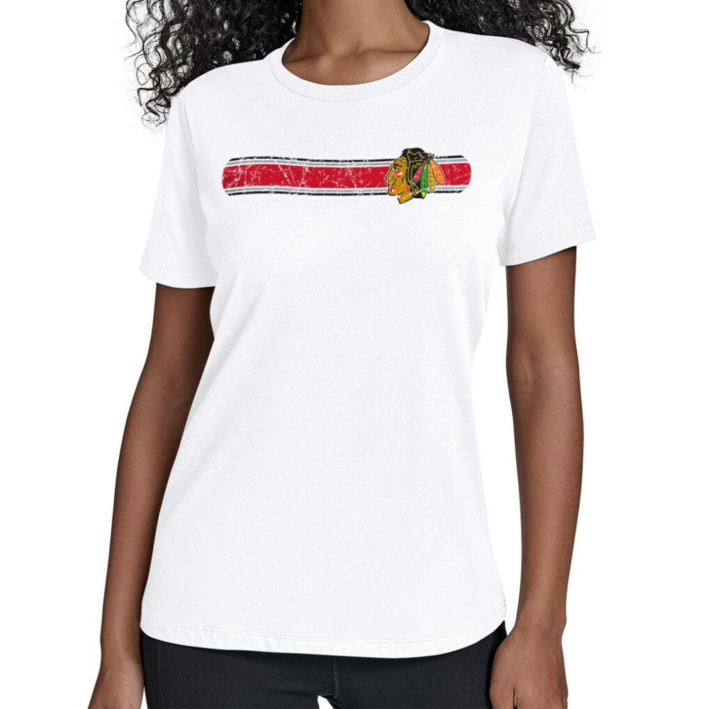 Chicago Blackhawks Starter Women's Team Stripe T-Shirt Online