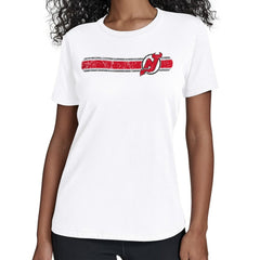 New Jersey Devils Starter Women's Team Stripe T-Shirt On Sale