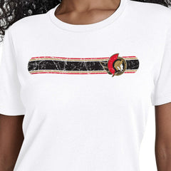 Ottawa Senators Starter Women's Team Stripe T-Shirt Outlet