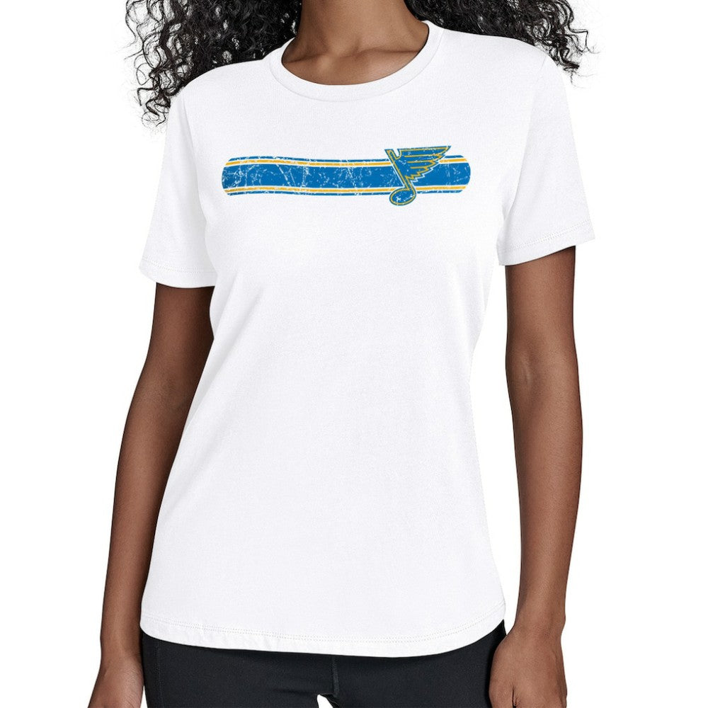 St. Louis Blues Starter Women's Team Stripe T-Shirt Discount