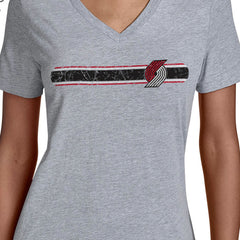 Portland Trail Blazers Starter Women's Team Stripe V-Neck T-Shirt Outlet