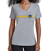 Golden State Warriors Starter Women's Team Stripe V-Neck T-Shirt sale Outlet