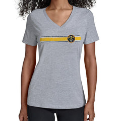Denver Nuggets Starter Women's Team Stripe V-Neck T-Shirt sale Outlet