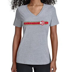 Atlanta Hawks Starter Women's Team Stripe V-Neck T-Shirt Discount