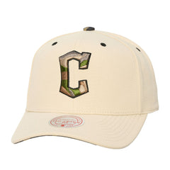 Cleveland Guardians Mitchell & Ness Unisex Camo Logo Pro Crown Snapback Hat | MLB For sale