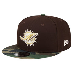 Miami Dolphins Adult Burnt Wood Camo 9FIFTY Snapback Hat