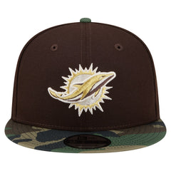 Miami Dolphins Adult Burnt Wood Camo 9FIFTY Snapback Hat