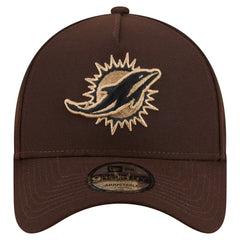 Miami Dolphins New Era Burnt Wood A-Frame 9FORTY Adjustable Hat