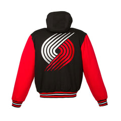 Portland Trail Blazers JH Design Youth Reversible Fleece Full-Zip Varsity Hoodie Discount