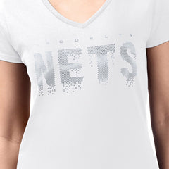 Brooklyn Nets G-III 4Her by Carl Banks Women's Super-Slim-Fit Metallic Drop Lightweight V-Neck T-Shirt Discount