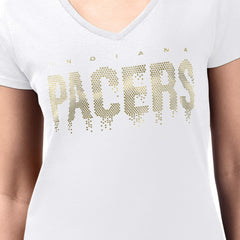 Indiana Pacers G-III 4Her by Carl Banks Women's Super-Slim-Fit Metallic Drop Lightweight V-Neck T-Shirt Online