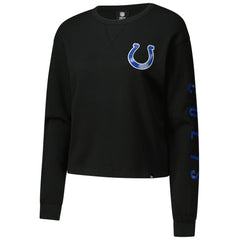 Indianapolis Colts New Era Women's Sport Night Thermal Long Sleeve Cropped T-Shirt