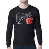 Calgary Flames Starter Modern Tailsweep Long Sleeve T-Shirt For Sale